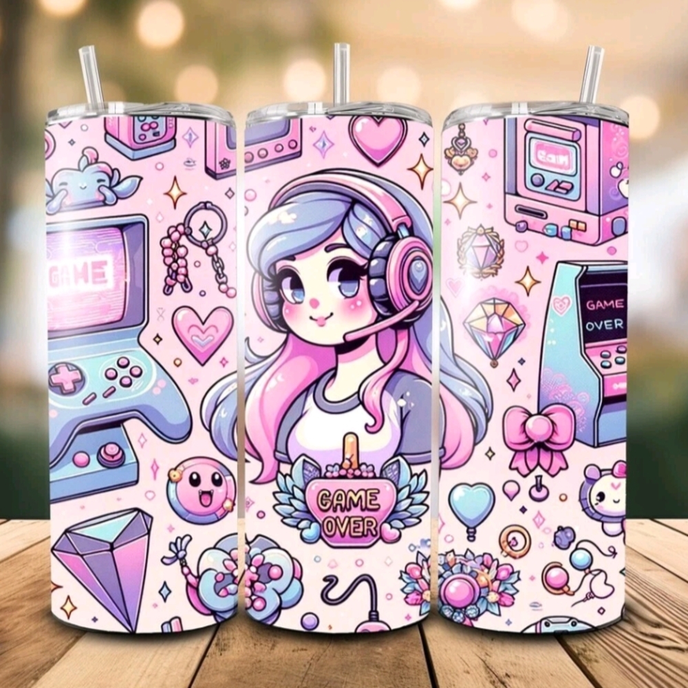 Cute Gamer Themed Tumbler